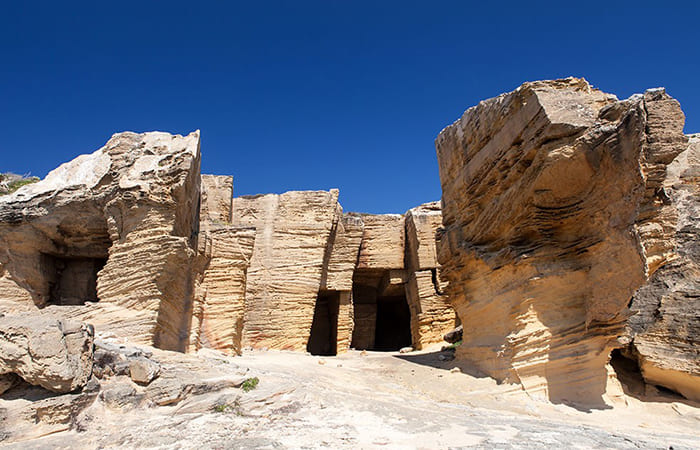visitare le vecchie cave di calcarenite