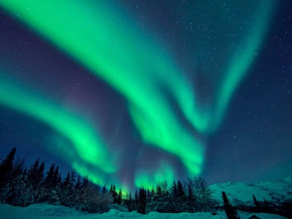 In Alaska è possibile, vedere l’aurora boreale in inverno