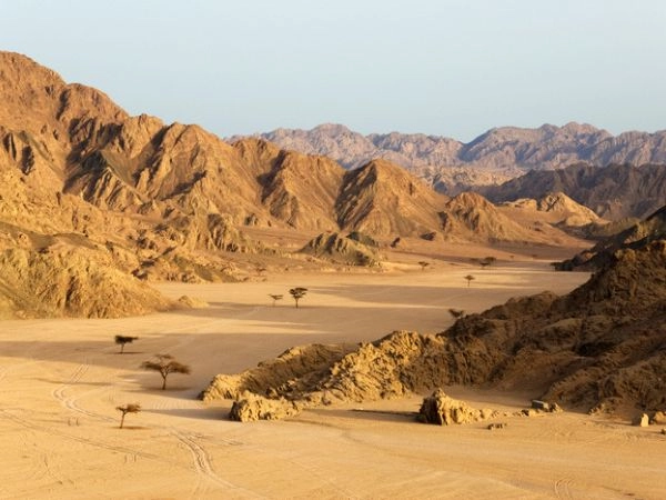 Il deserto del Sinai è caratterizzato da grandi distese sabbiose, dune ondulate e spettacolari montagne colorate