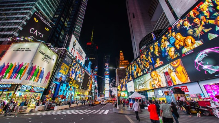 Times squares New York set cinematografico